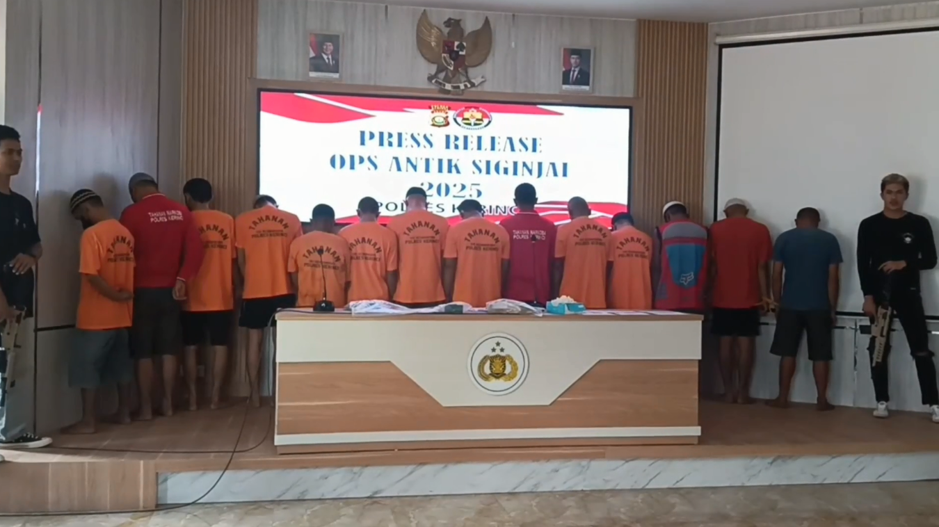 Operasi Antik Siginjai 2025, Polres Kerinci Ringkus 21 Tersangka Narkotika