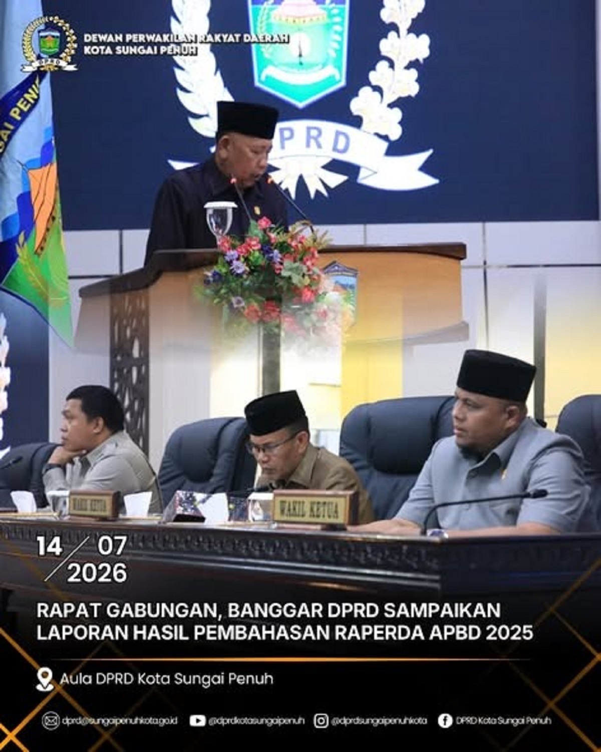 Rapat Gabungan, Banggar DPRD Sampaikan Laporan Hasil Pembahasan Raperda APBD 2025