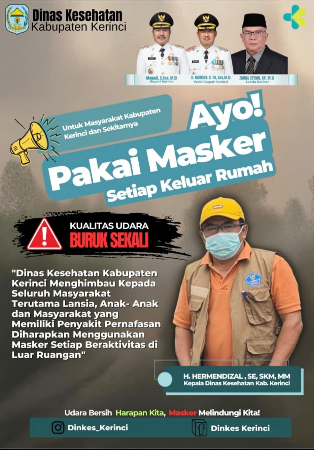 Kabut Asap Mengancam, Ini Imbauan Dinkes Kerinci!