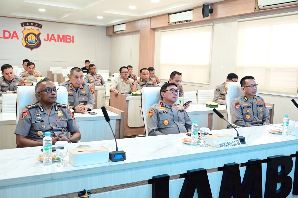 Polda Jambi Ikuti pelaksanaan Pembukaan Rakernis Gabungan Divisi Polri, Perkuat Sinergi dan Implementasi Polri