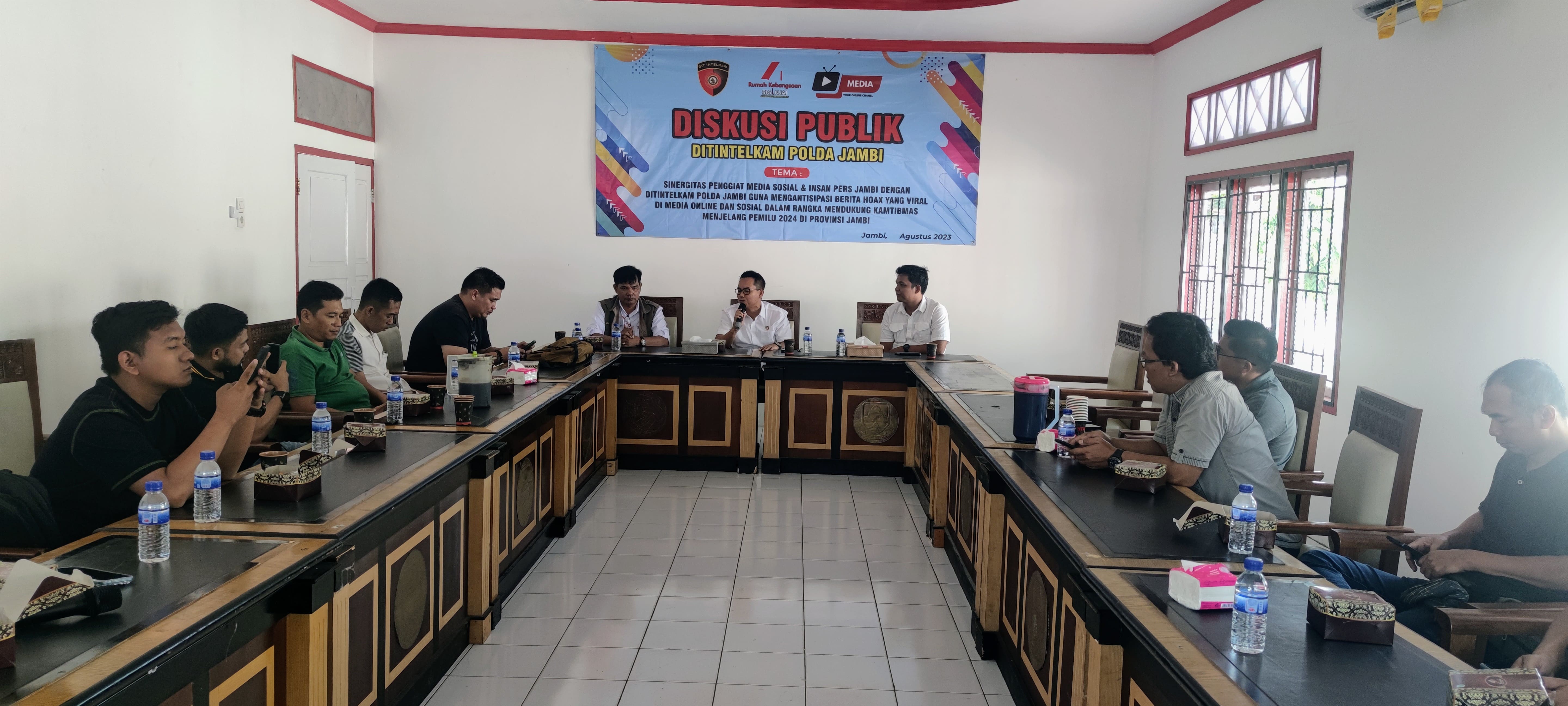 Ditintelkam Polda Jambi Gelar Diskusi Bersama SMSI Jambi, Bahas Sinergi dan Kesiapan Jelang Pemilu 2024