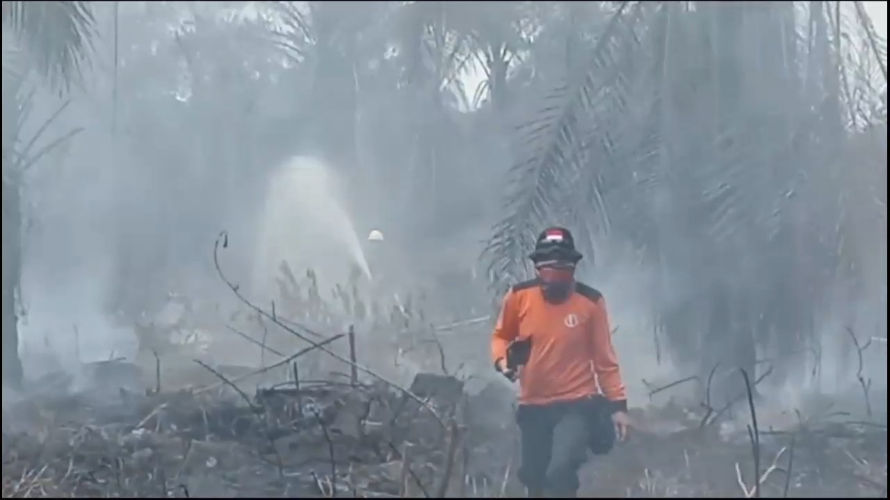 Satgas Karhutla Masih Lakukan Pendinginan Kebakaran Lahan di Desa Ramin Hingga Hari ke-4