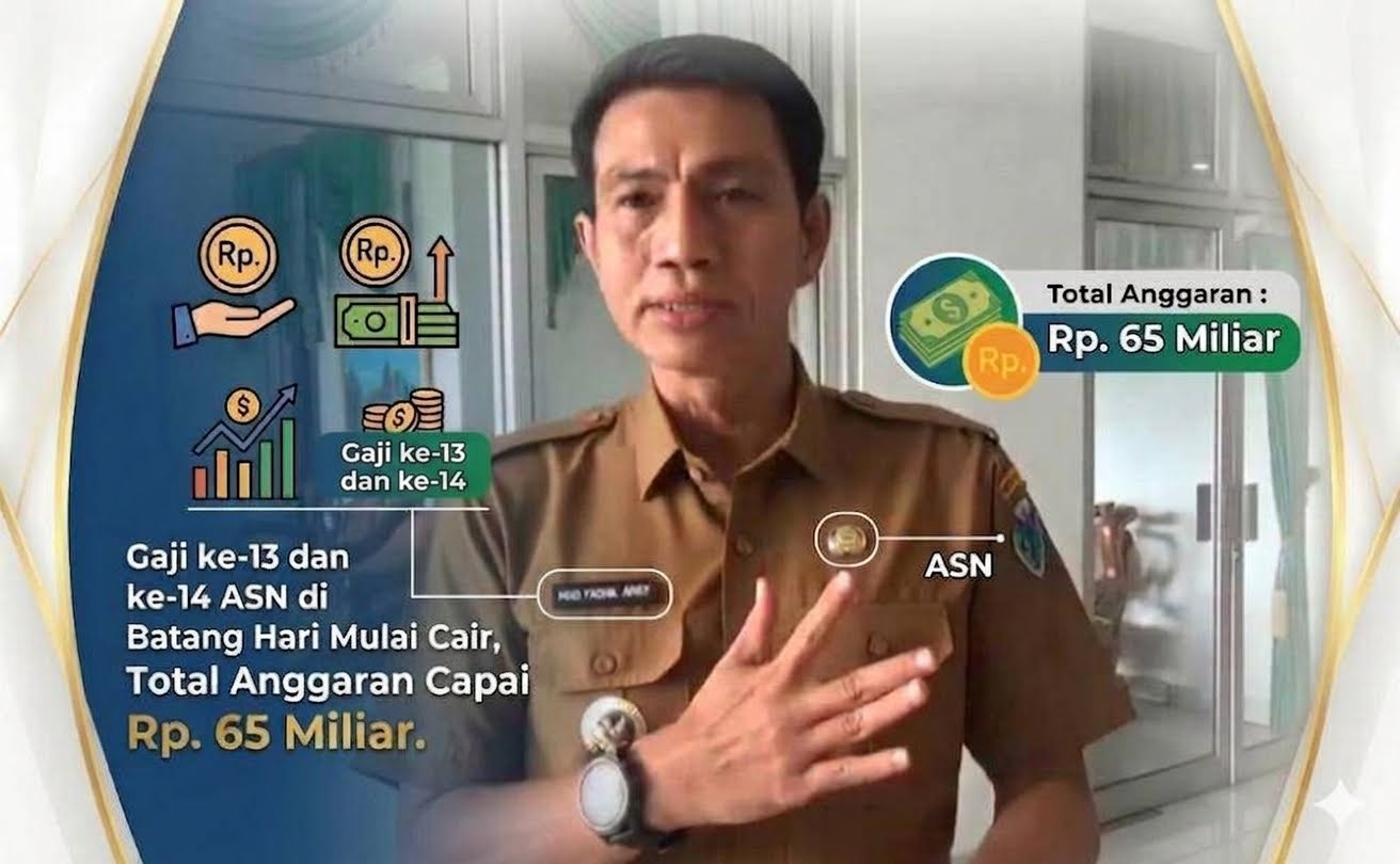 Gaji ke-13 dan ke-14 ASN di Batang Hari Mulai Cair, Total Anggaran Capai Rp. 65 Miliar