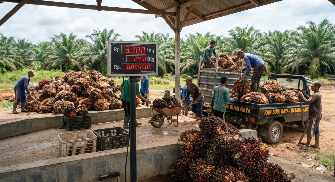 Harga TBS Sawit di Batang Hari Menguat, di Tingkat RAM Tembus Rp. 3.300 per Kilogram