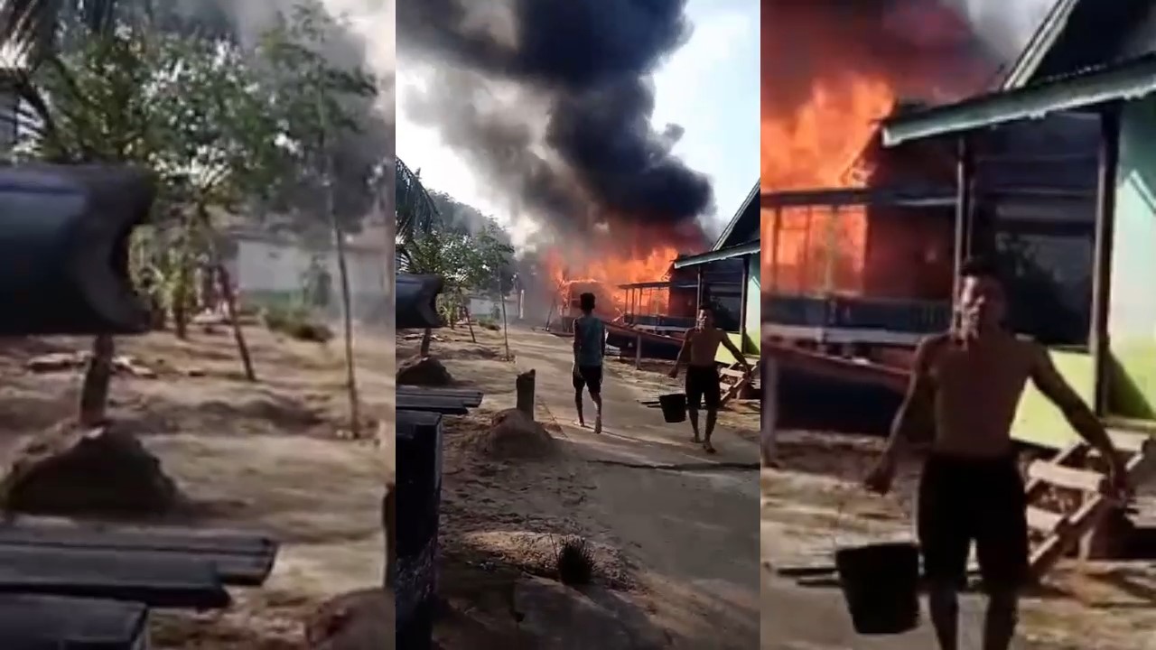 Kebakaran di Kumpeh, 2 Rumah Warga di Rondang Habis Terbakar Akibat Korsleting Listrik