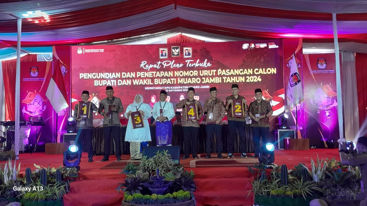 Nomor Urut Calon Bupati Muaro Jambi 2024, Asnawi 1, Zuwanda 2, Masnah 3 dan Bambang Bayu Suseno 4