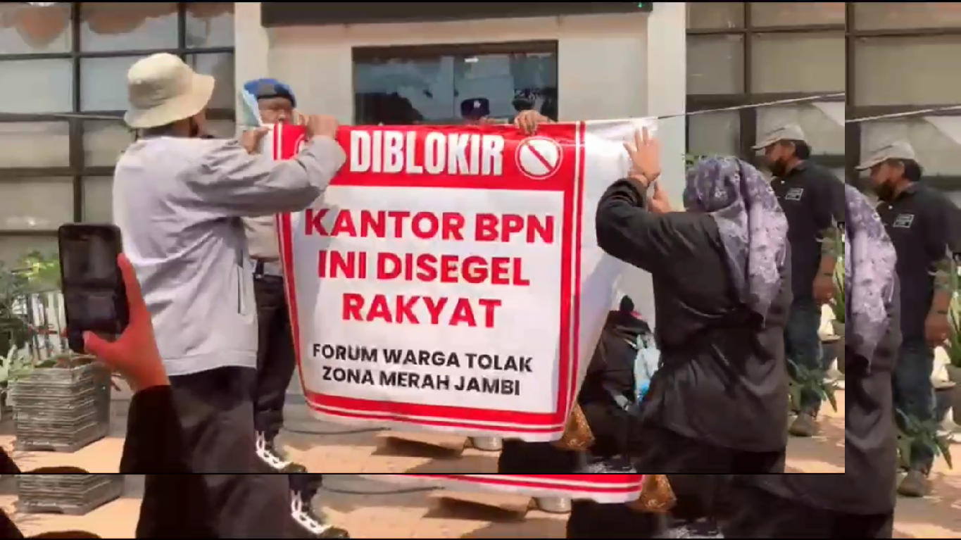 Ribuan Sertifikat Diblokir, Warga Segel Kantor BPN Kota Jambi
