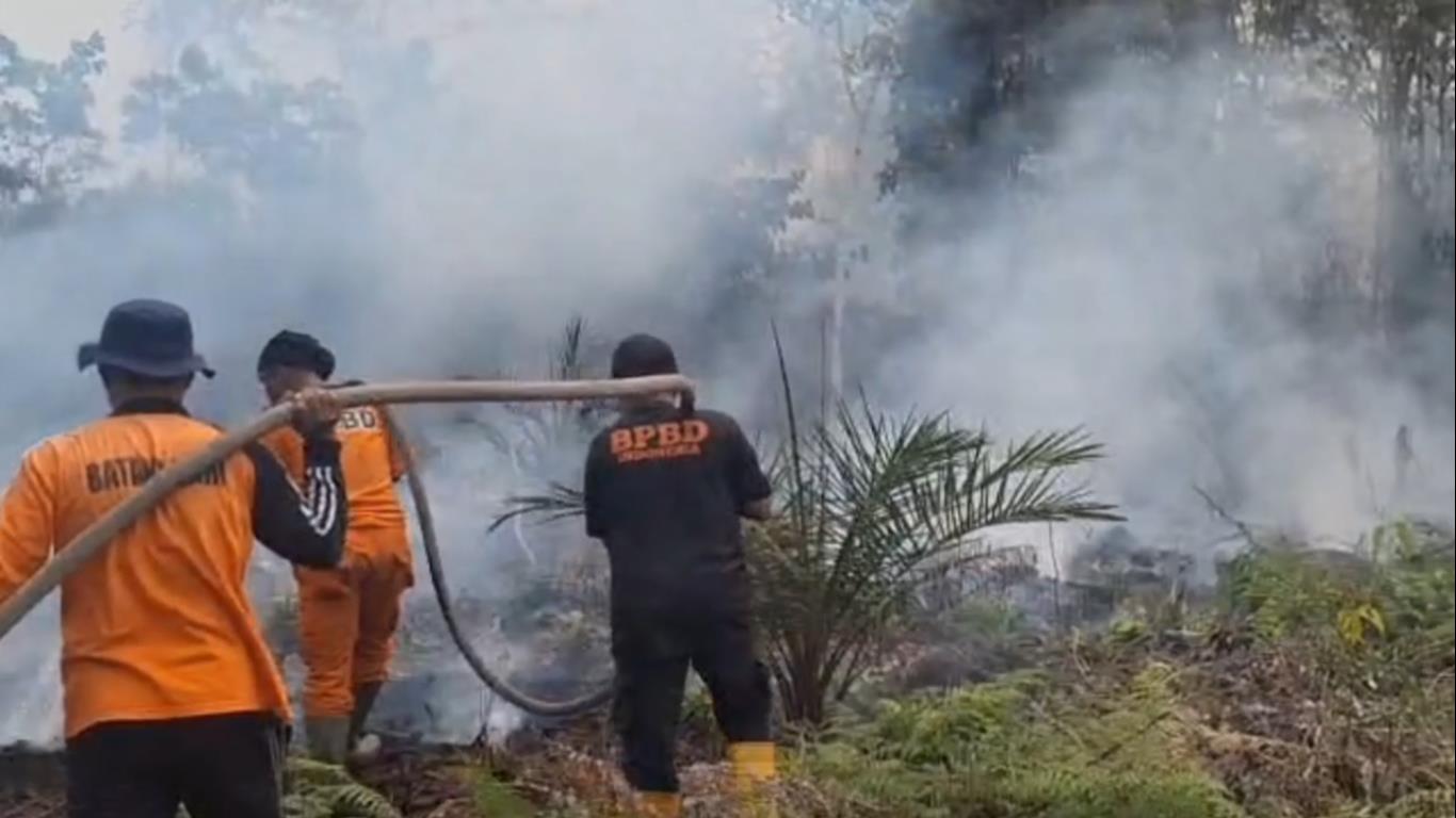 Tiga Hektare Lahan Perkebunan di Tenam Terbakar, Petugas Berjibaku Hingga Tengah Malam