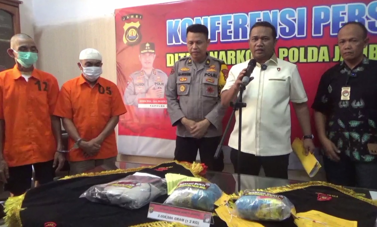 2 Warga Sumsel Ditangkap Polda Jambi Bawa Sabu 2 Kilogram 