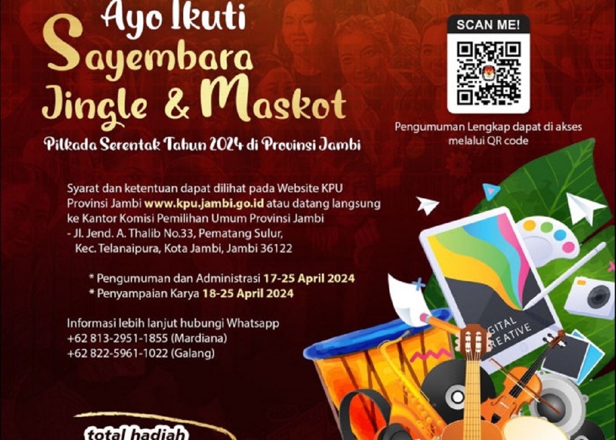 Ayo ikutan Sayembara  Jingle dan Maskot Pilkada 2024 di KPU, Daftar Ke Sini !