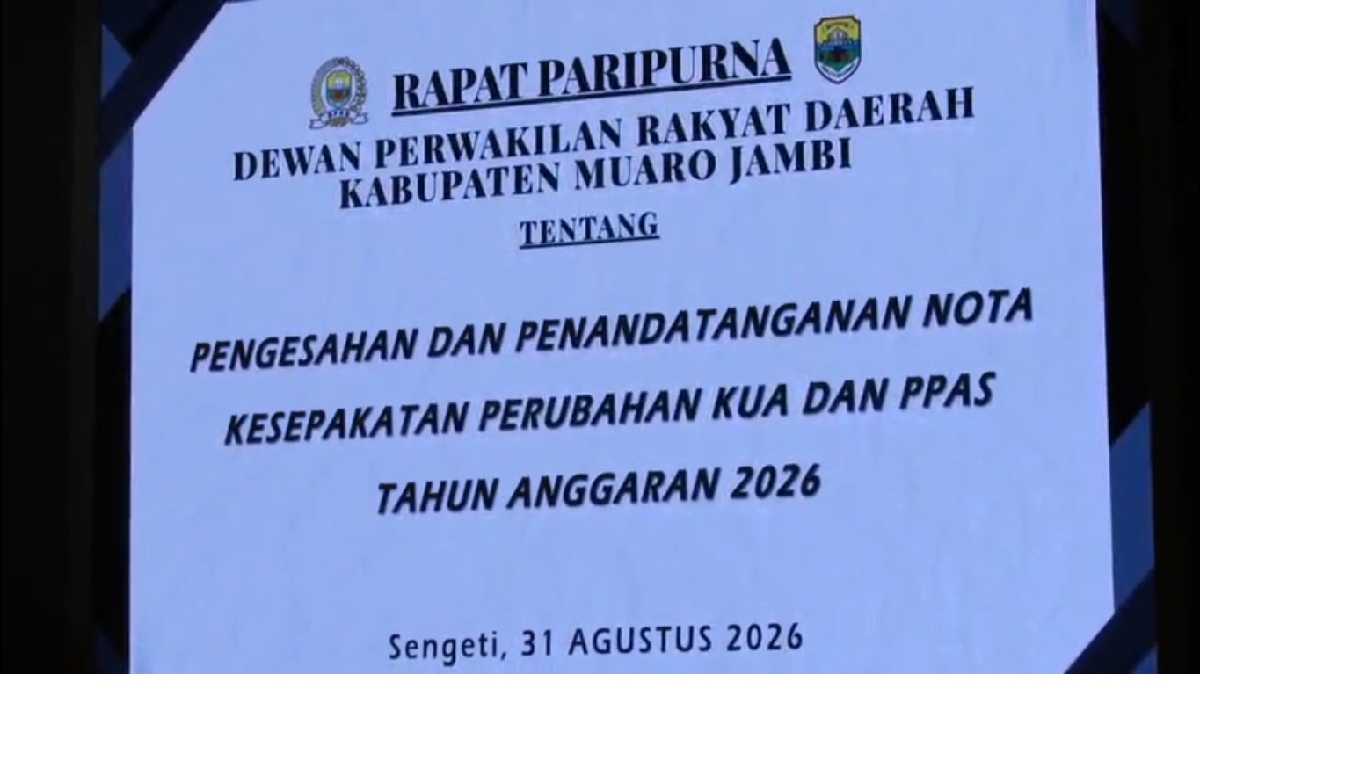 Paripurna KUA Dan PPAS 2026 DPRD-PEMKAB Muaro Jambi Sepakati KUA-PPAS 2026, Jalan Rusak Jadi Prioritas