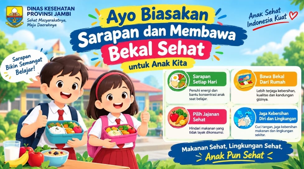 Dinkes Imbau Anak Sekolah Sarapan Sebelum Berangkat