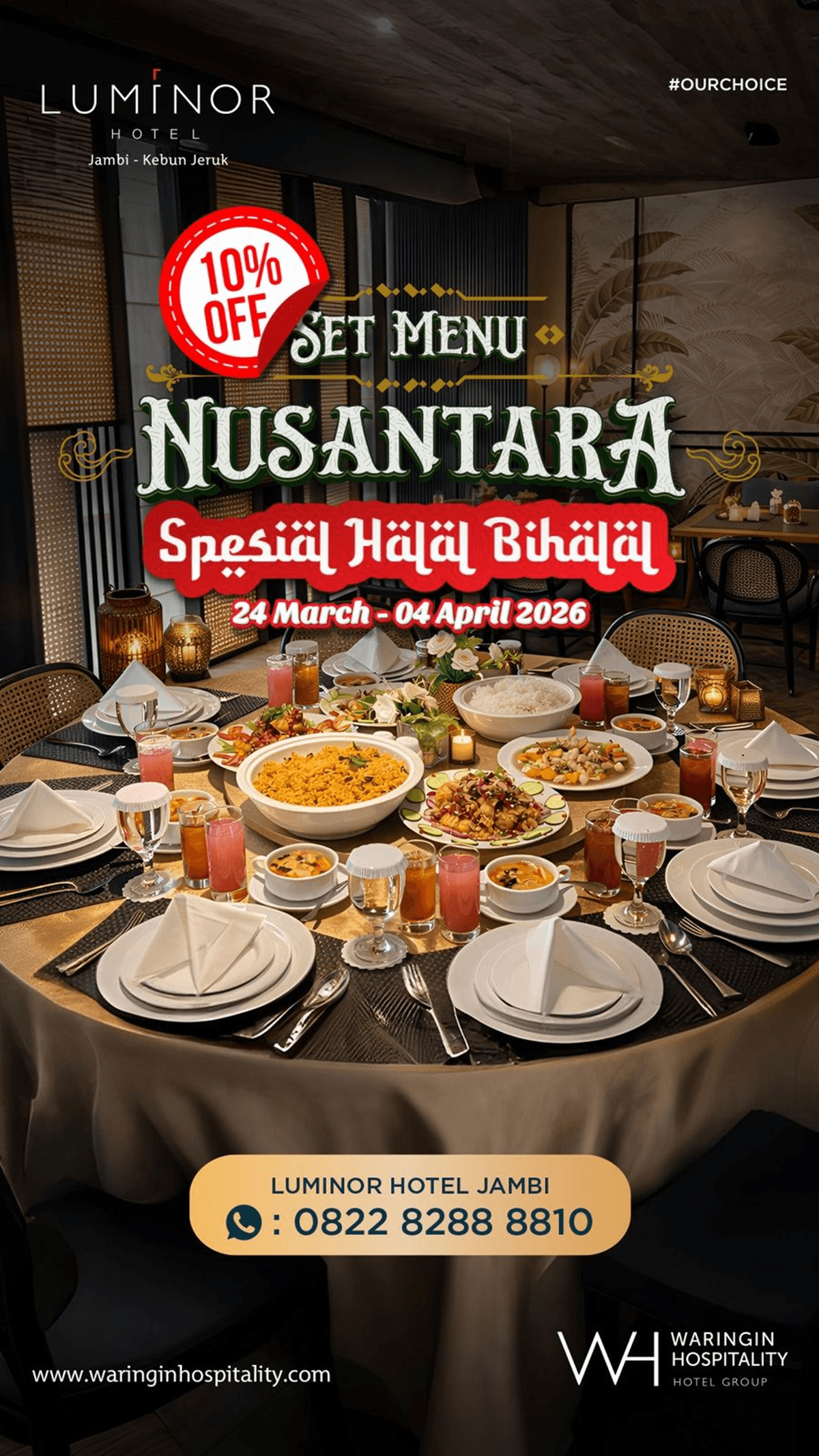 Luminor Hotel Jambi Hadirkan Promo “Set Menu Nusantara Spesial Halal Bihalal” dengan Diskon Menarik