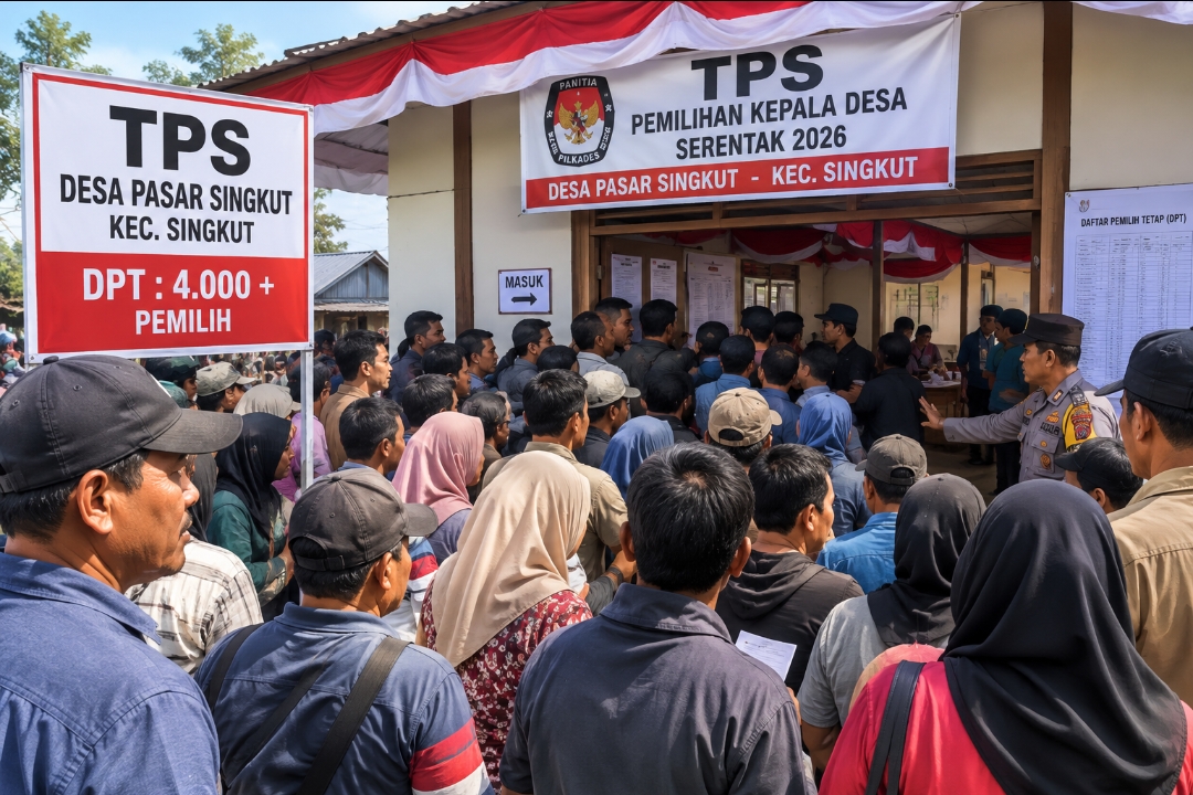 Satu TPS di Desa Pasar Singkut Layani Lebih dari 4 Ribu DPT, Waktu Terbatas, Mampu Dan Amankah.?