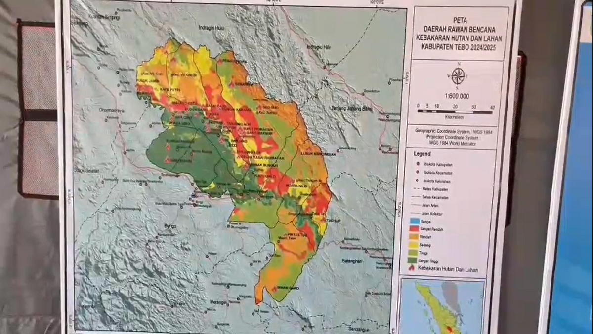 Belasan Titik Hotspot Terpantau, Curah Hujan di Kabupaten Tebo Cenderung Minim