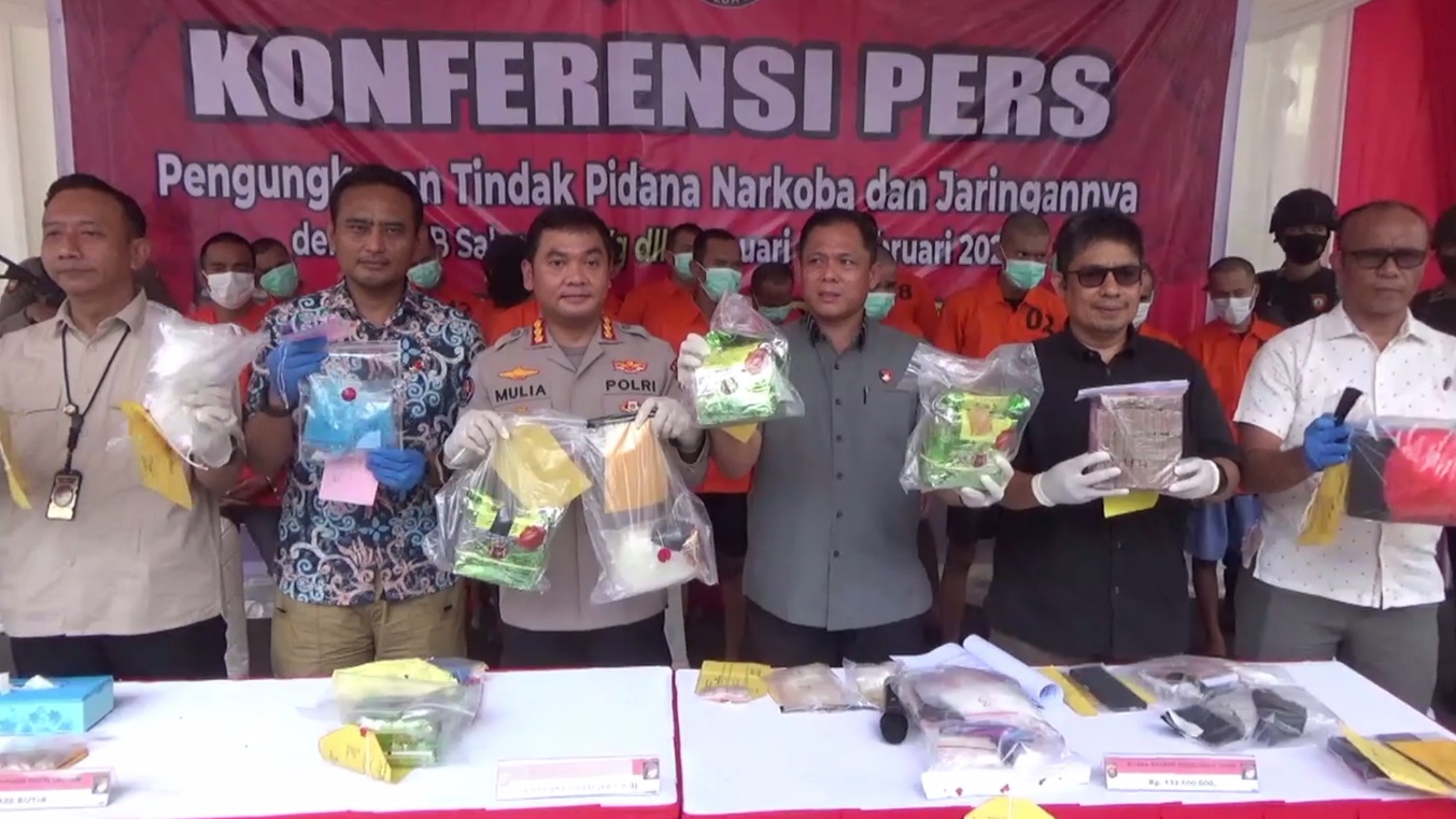 Polda Jambi Ringkus 16 Tersangka Narkoba Dengan Barang Bukti Sabu 8,8 Kg