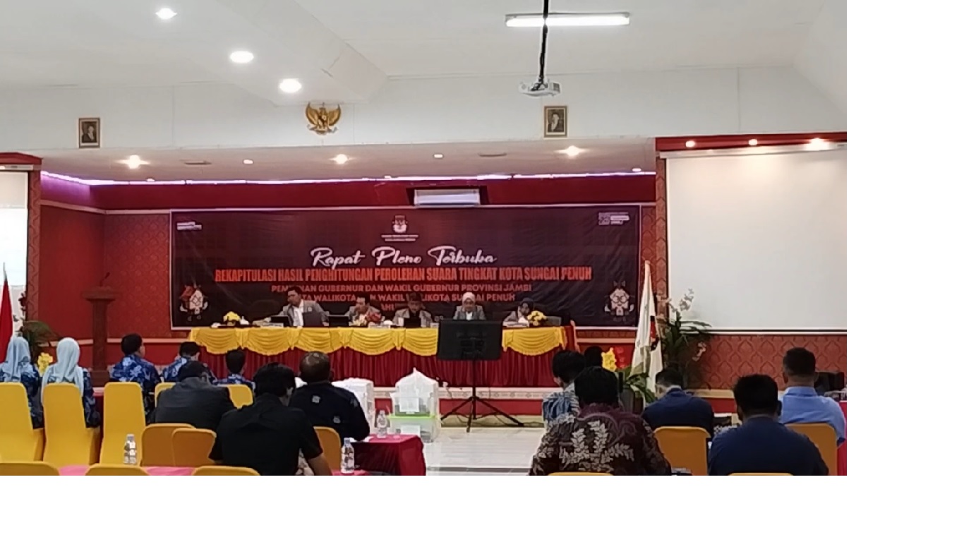 Pasca Pilkada Serentak 2024 Rakapitulasi Rampung, KPU Sungai Penuh Tetapkan Perolehan Suara 5 Paslon 