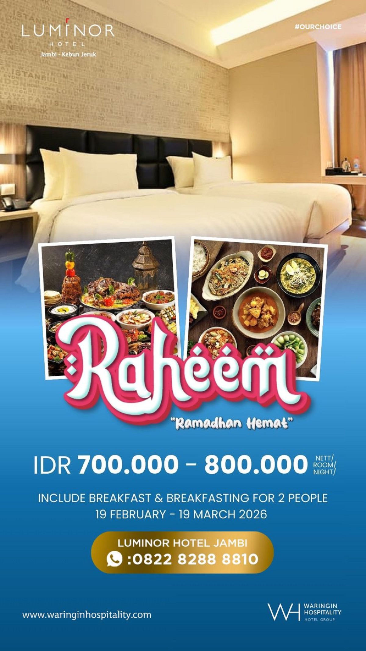 Luminor Hotel Jambi Hadirkan Promo Spesial Ramadhan 2026: “Raheem – Ramadhan Hemat” & “Ramadhan Mudik Lebaran