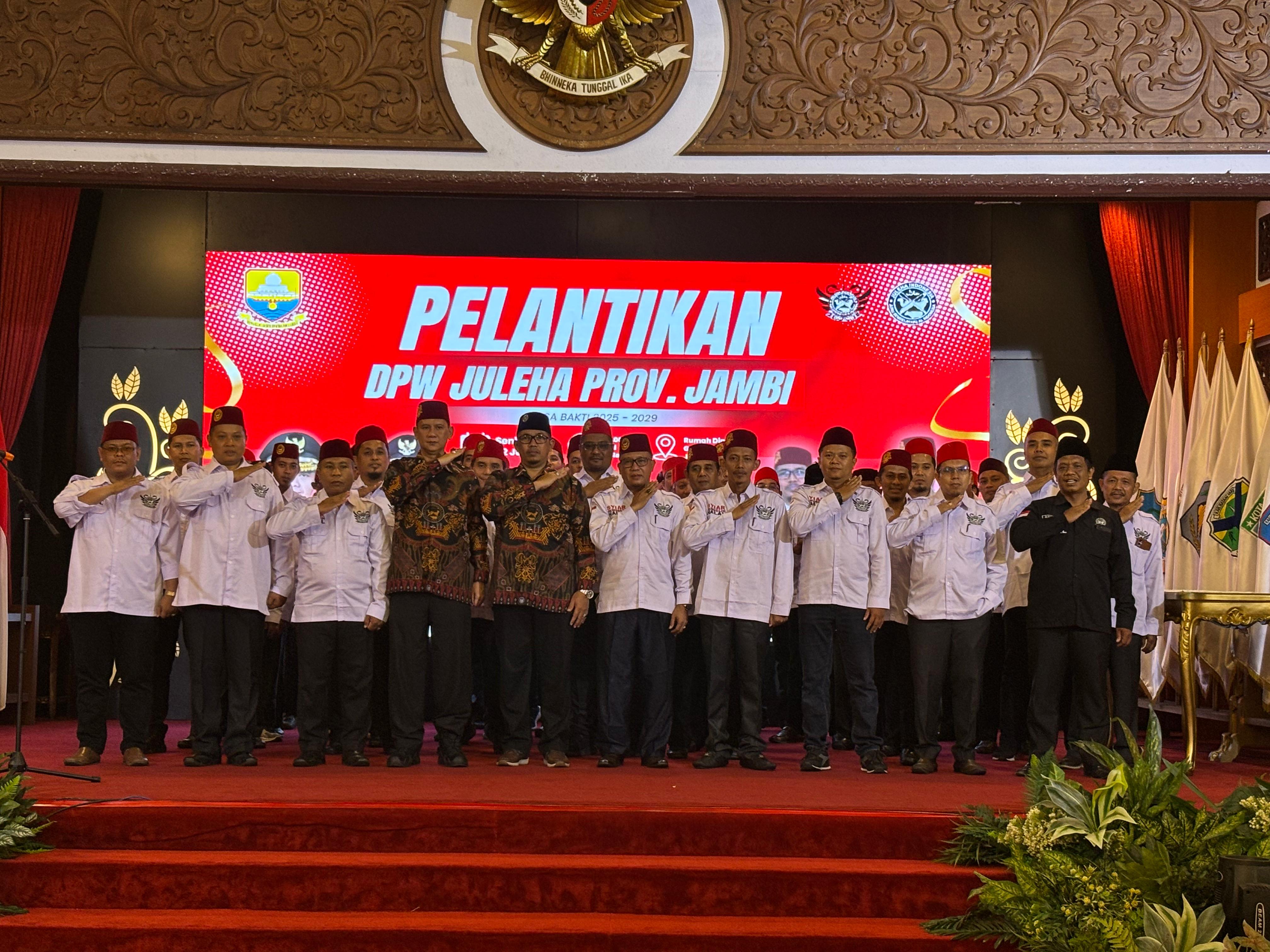 Pelantikan DPW JULEHA Provinsi Jambi dan Penyerahan Sertifikat BNSP di Rumah Dinas Gubernur Jambi