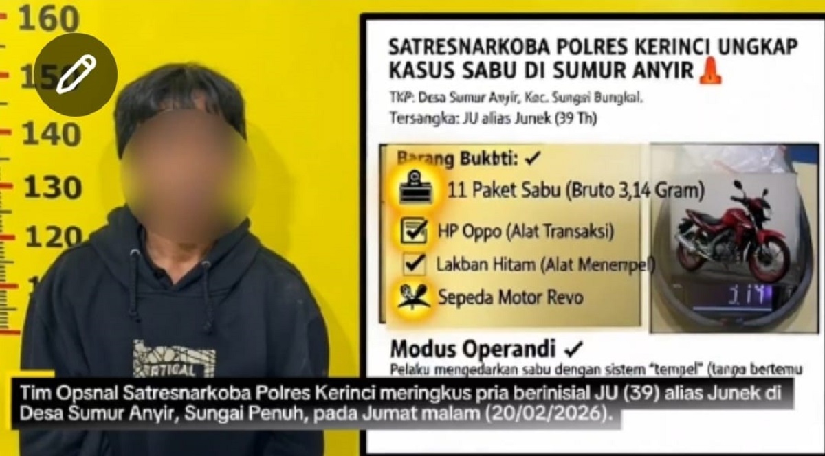 Satresnarkoba Polres Kerinci Ungkap Peredaran Sabu Modus 