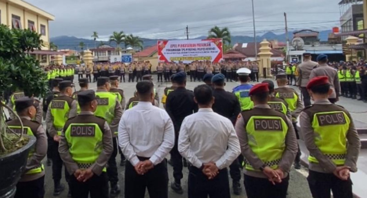 Polres Kerinci Gelar Apel Pergeseran Personel Pengamanan TPS Pilkada Serentak 