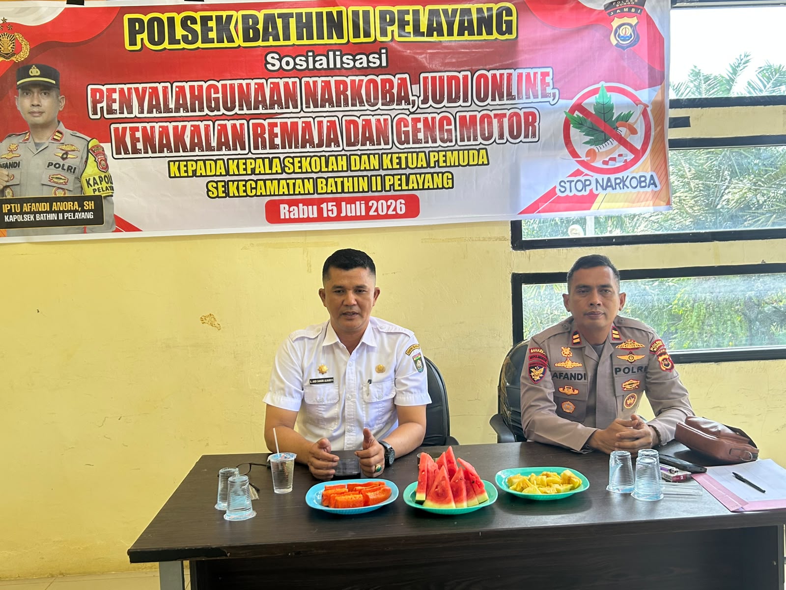 Perangi Narkoba, Judol Dan Geng Motor! Kapolsek Bathin II Pelayang Satukan Guru hingga Pemuda 