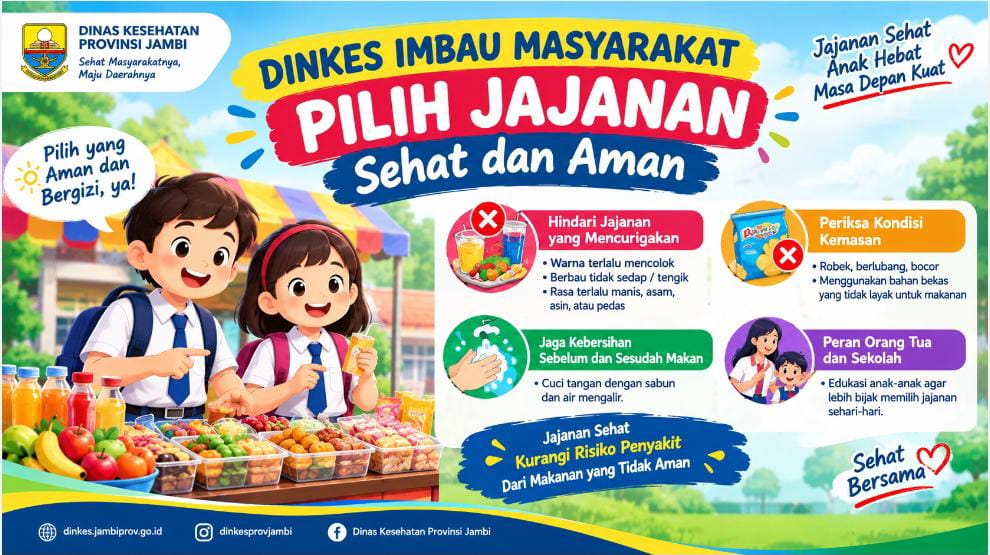Dinkes Jambi Imbau Masyarakat Pilih Jajanan Sehat Dan Aman