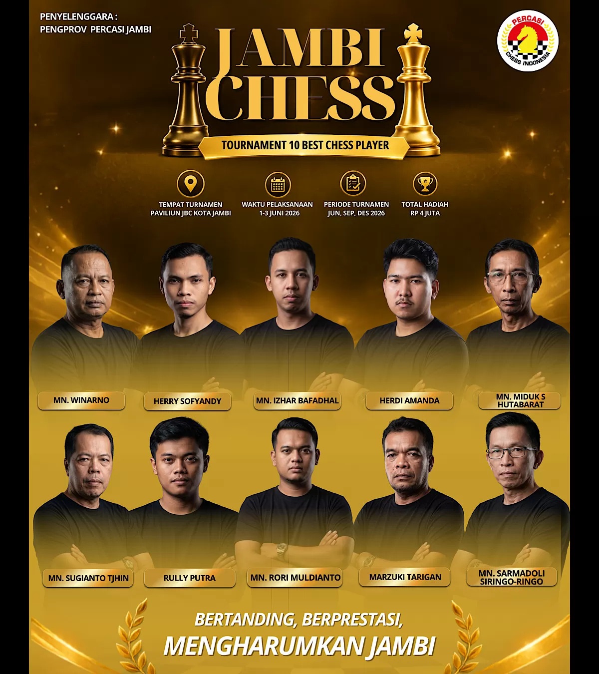 Enam Master Nasional Ramaikan Jambi Chess Candidate Tournament 2026