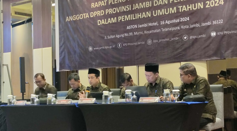 Daftar Nama dan Perolehan Suara Anggota DPRD Provinsi Jambi Terpilih 2024, Hasil Pleno Penetapan KPU Jambi