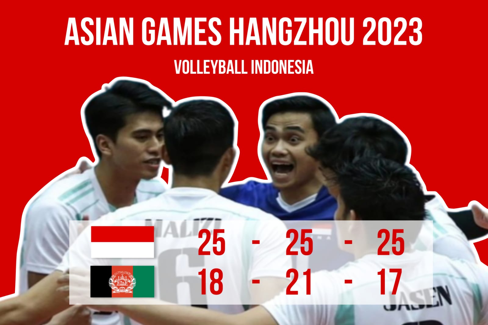 Tim Voli Putra Indonesia Melaju Ke Babak 12 Besar Asian Games, Setelah Kalahkan Afghanistan 3-0