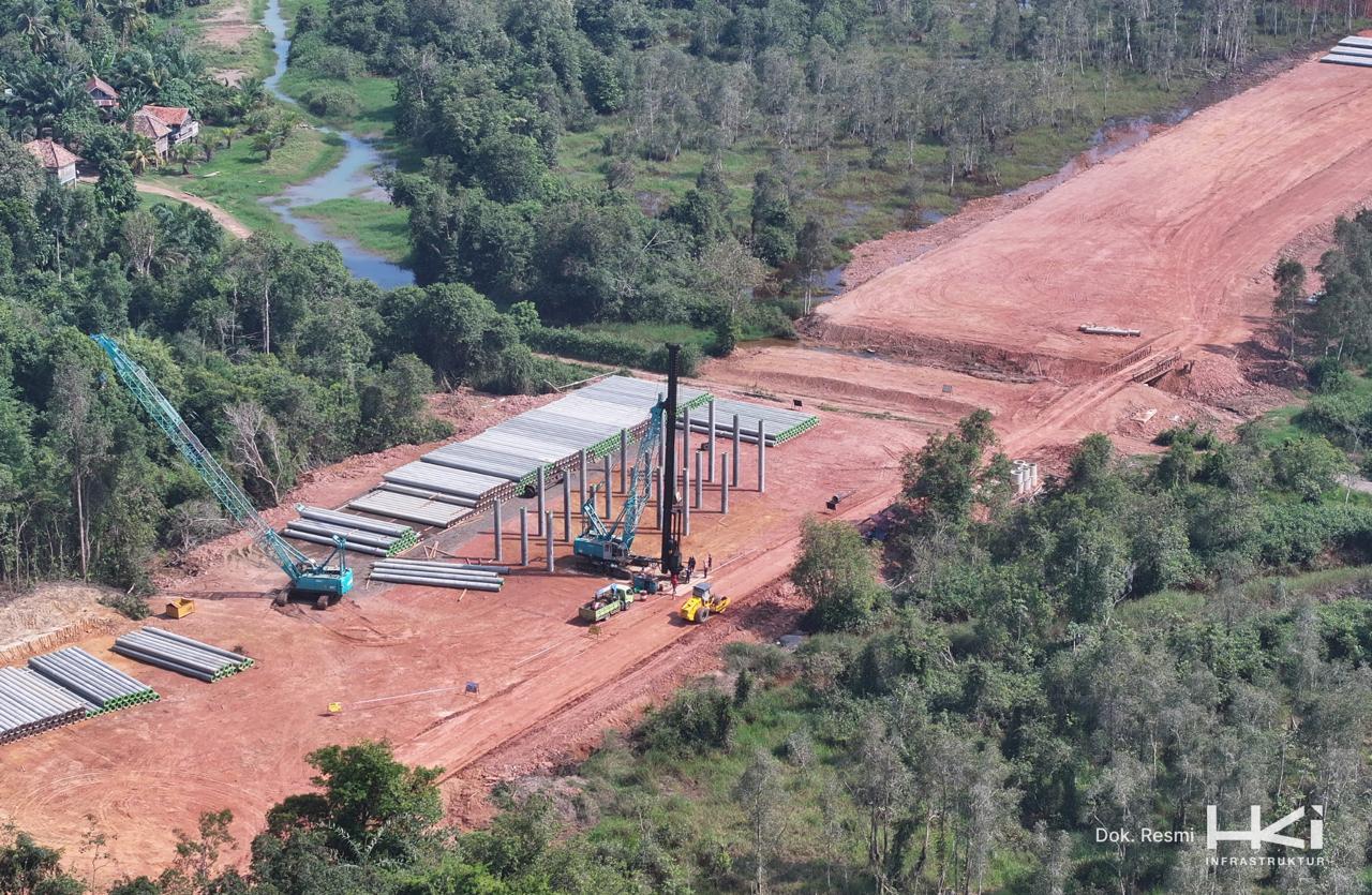 HKI Bangun Tol Betung-Jambi Seksi 1B dengan Progres Mencapai 31%