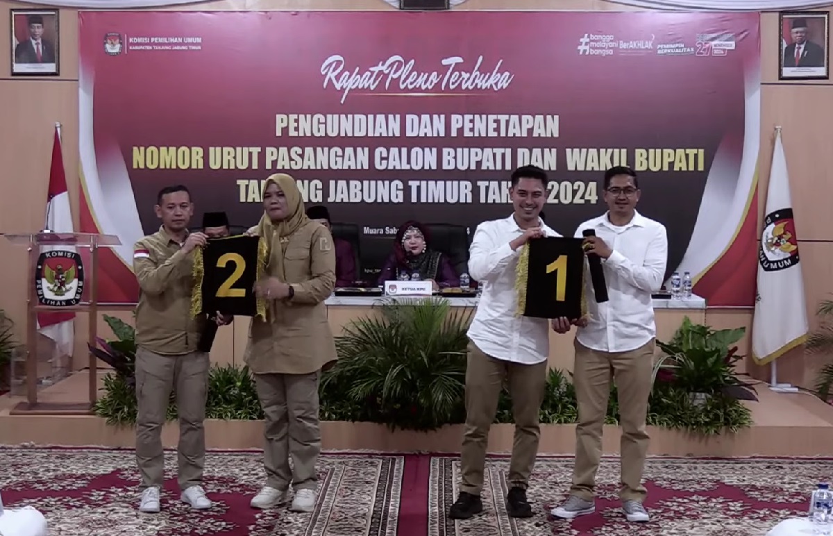 Nomor Urut Calon Bupati Tanjabtim 2024, Laza-Aris Nomor 1 dan Dilla-Muslimin Nomor 2