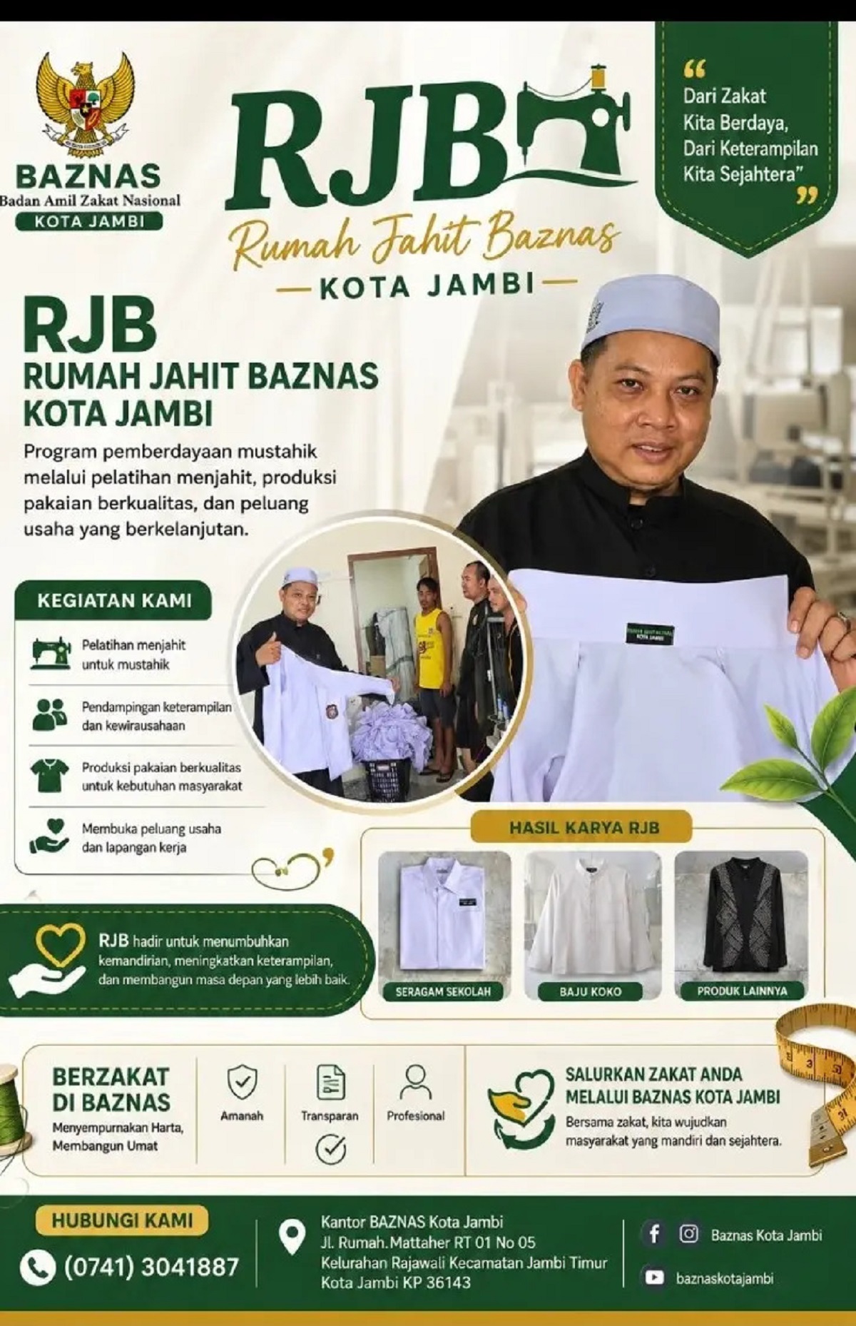 BAZNAS Kota Jambi Luncurkan Rumah Jahit BAZNAS, Wujudkan Mustahik Mandiri Melalui Keterampilan dan Wirausaha