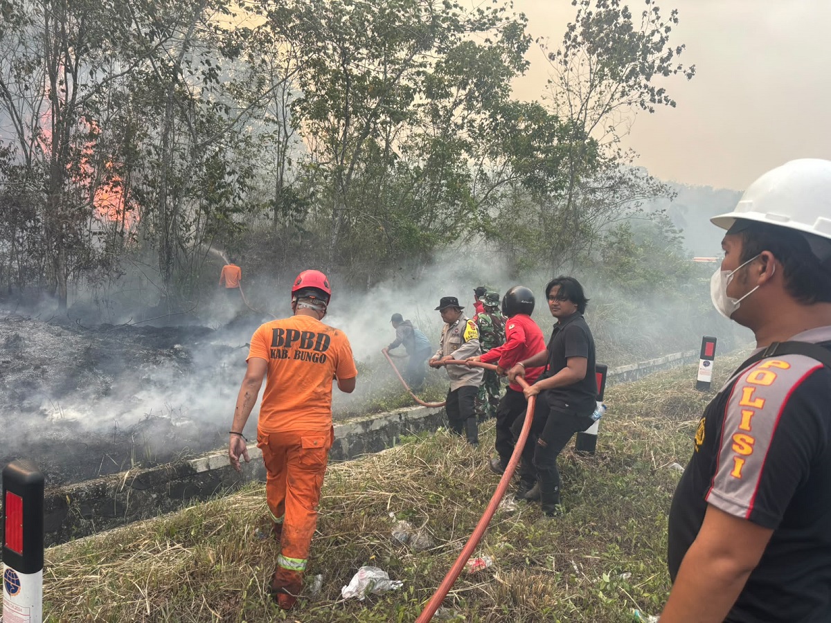 Karhutla Kembali Terjadi di Bungo, 1 Hektare Semak dan Kebun Karet Terbakar