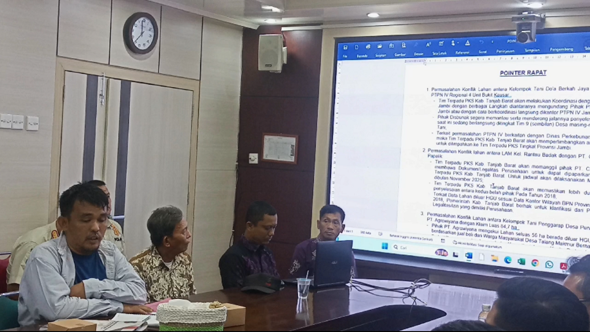 Konflik Lahan di Tanjab Barat, Pemkab Targetkan Empat Kasus Selesai
