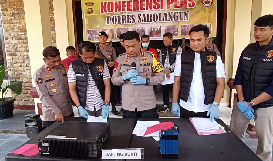 Polres Sarolangun Ringkus Pencuri Baterai Tower Telkomsel Yang Beraksi di 12 TKP