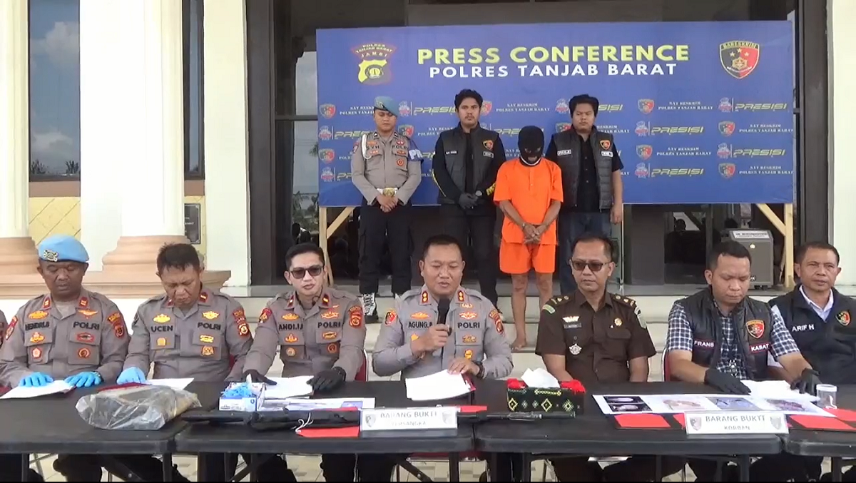 Polres Tanjab Barat Ungkap Kasus Pembunuhan Bermotif Perselingkuhan Kota Jambi