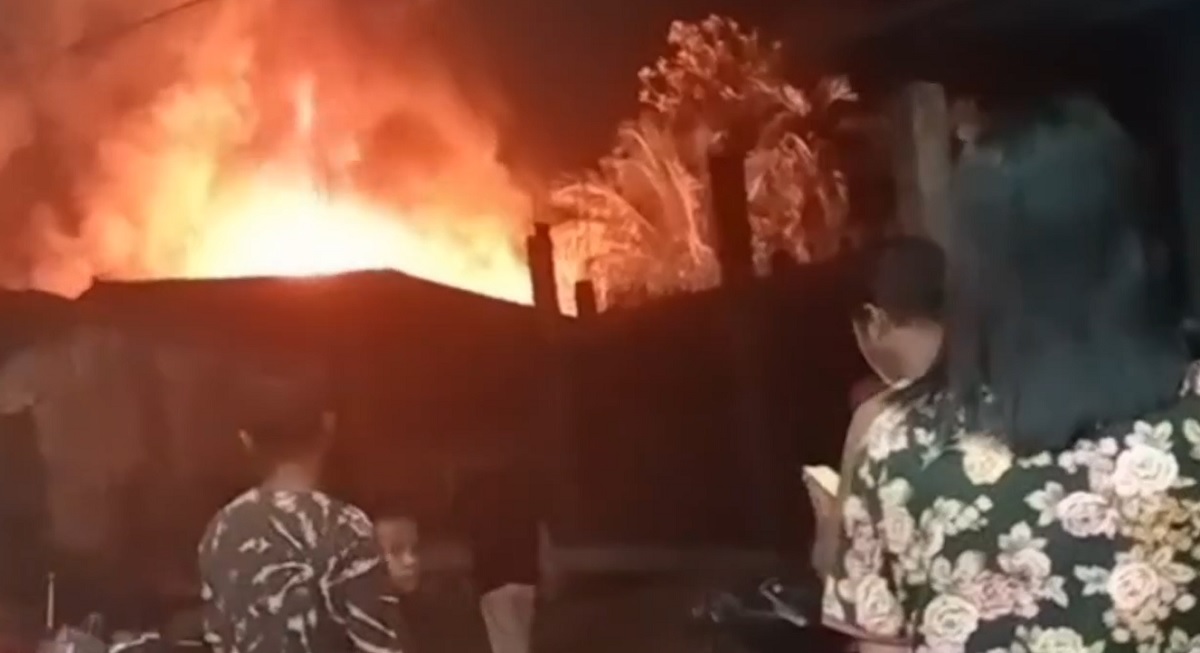 Satu Unit Rumah Warga Di Desa Sungai Ruan Ilir Hangus Terbakar