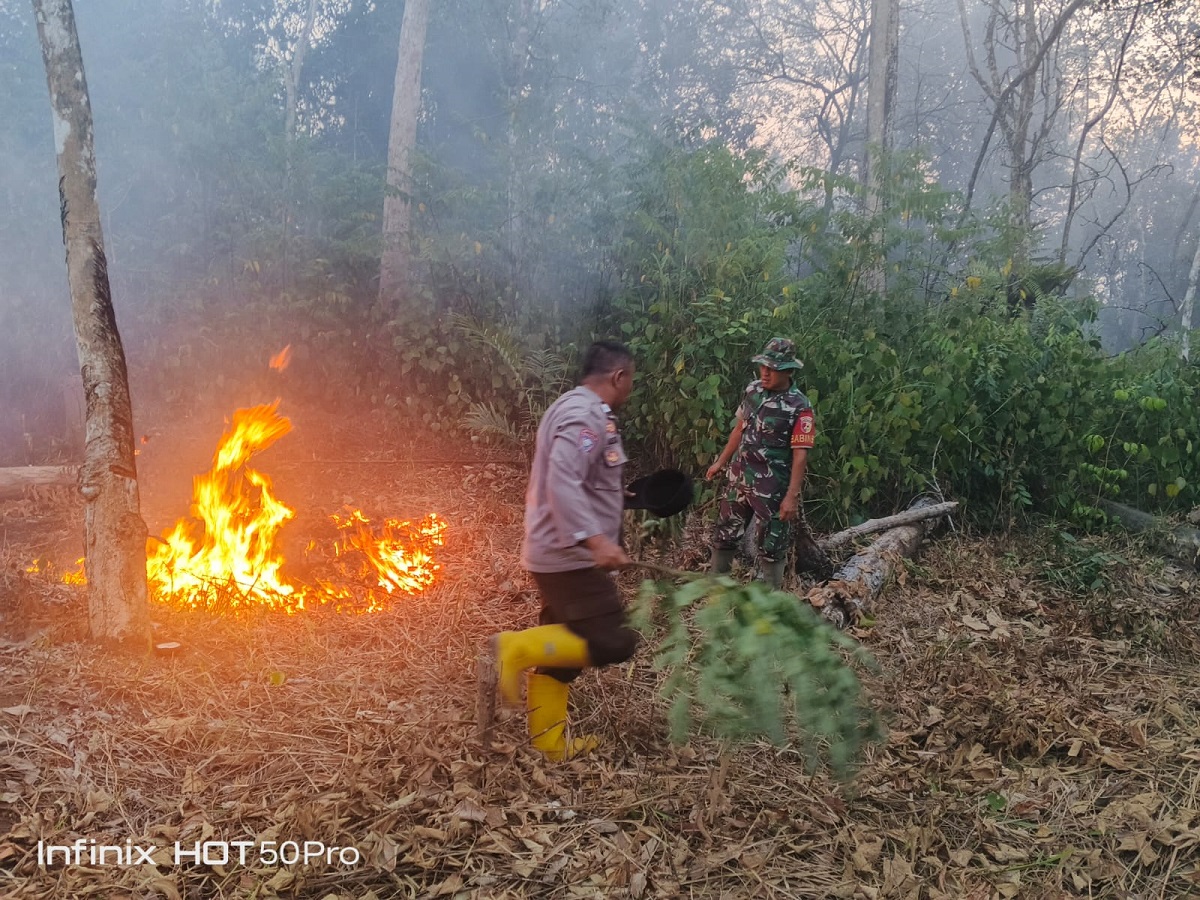 Polres Bungo Ground Check Hotspot, Temukan Lahan Bekas Terbakar di Sungai Mengkuang