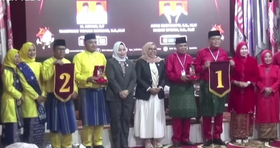 Nomor Urut Calon Bupati Tebo 2024, Aspan-Wartono Nomor 1 dan Agus-Nazar Nomor 2