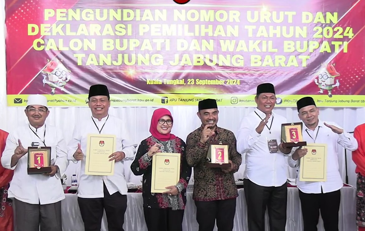 Nomor Urut Calon Bupati Tanjabbar 2024, Anwar Sadat 1, Cici Halimah 2 dan Hairan Nomor Urut 3