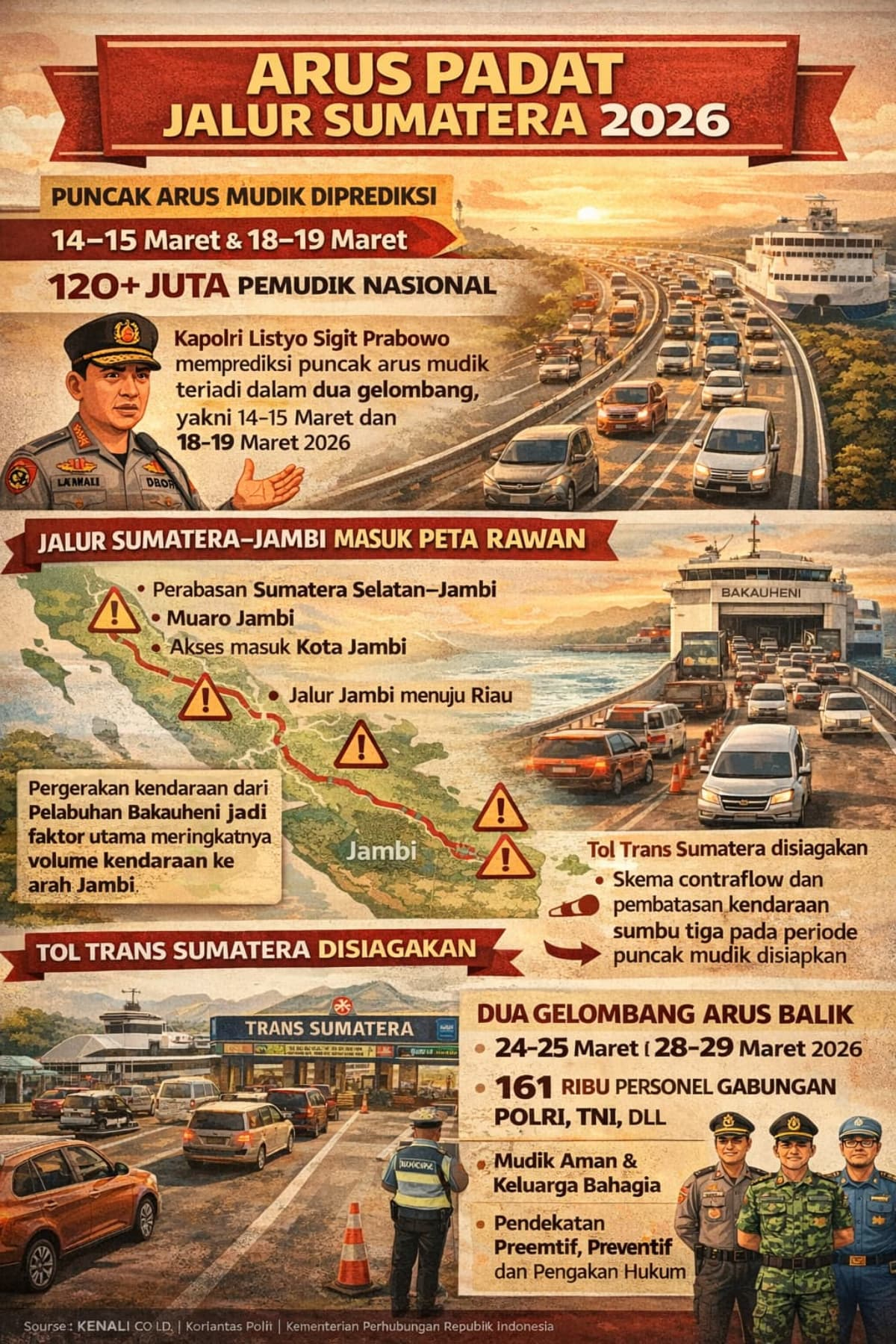 Mudik 2026, Jalur Sumatera–Jambi Diprediksi Padat