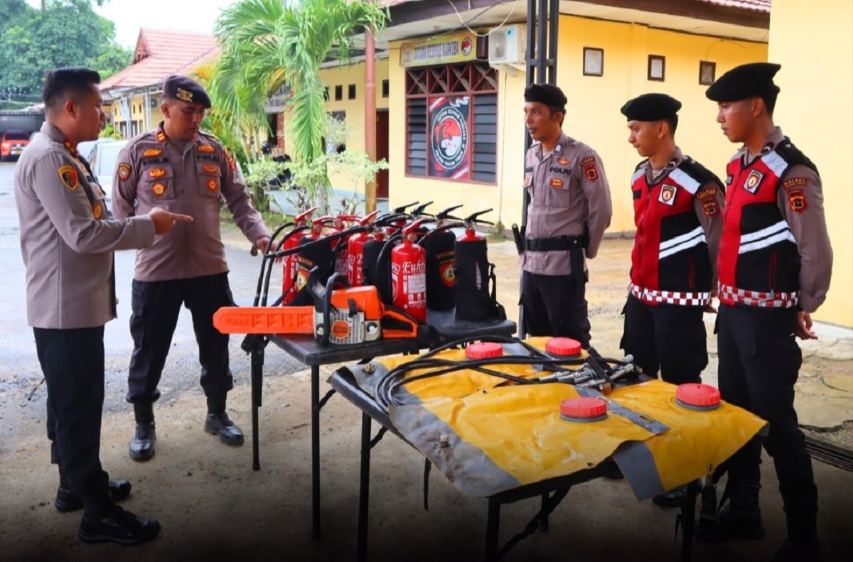 Cek Kesiapan Hadapi El Nino, Polres Tanjab Timur Pastikan Peralatan dan Personel Siaga Karhutla