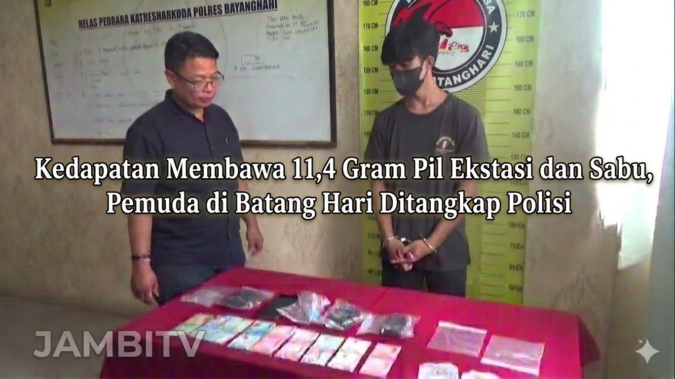 Kedapatan Membawa 11,4 Gram Pil Ekstasi dan Sabu, Pemuda di Batang Hari Ditangkap Polisi