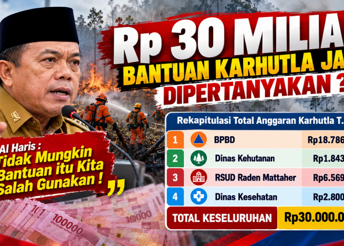 Rp 30 Miliar Bantuan Karhutla Jambi Dipertanyakan? Al Haris : Tidak Mungkin Bantuan itu Kita Salah Gunakan !