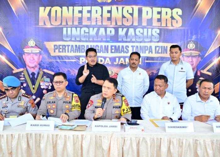 Ungkap Kasus PETI, Polda Jambi Tangkap 71 Orang Tersangka dan Amankan 12 Unit Alat Berat 