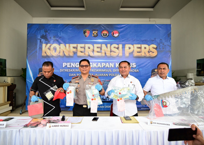 Polda Jambi Gelar Konferensi Pers Ungkap Ratusan Kasus Kriminal, Narkotika Dan Tindak Pidana Khusus Semester I
