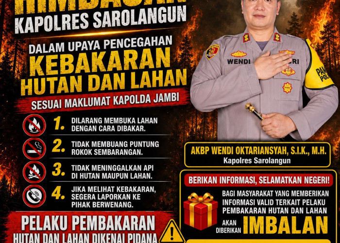 Polres Sarolangun Gelar Sayembara Karhutla, Ungkap Pelaku Bakar Lahan Dapat Hadiah