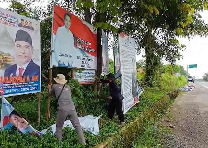  Panitia Pemilihan Kecamatan Mestong Gencar Tertibkan APK Selama Masa Tenang Pilkada 2024