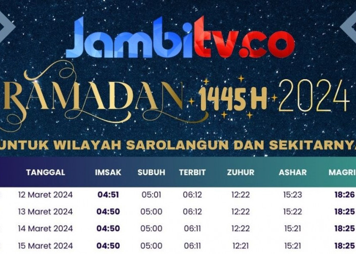Jadwal Imsakiyah Sarolangun Tahun 2024, Ramadhan 1445H Berdasarkan Pengumuman Kemenag RI